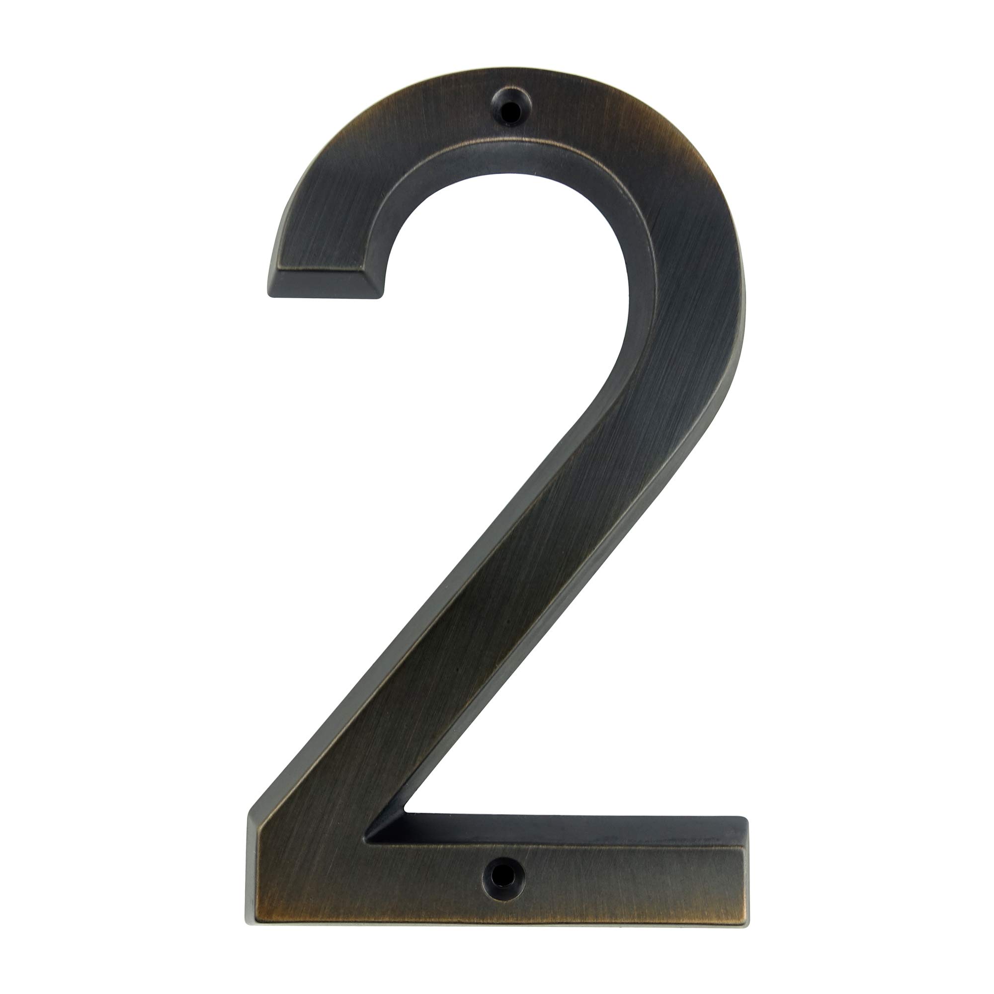 HASWARE House Number Sign 6 Inch (15 cm) Vintage Style Aged Bronze Finish Door Numbers Signage Plaque Street Home Address Numerals,Zinc Alloy[Number 2]