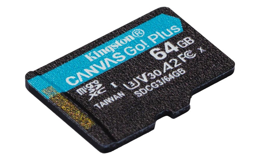 Kingston Canvas Go! Plus microSD memory card Class 10, UHS-I 64GB microSDXC 170R A2 U3 V30 Single Pack w/o ADP