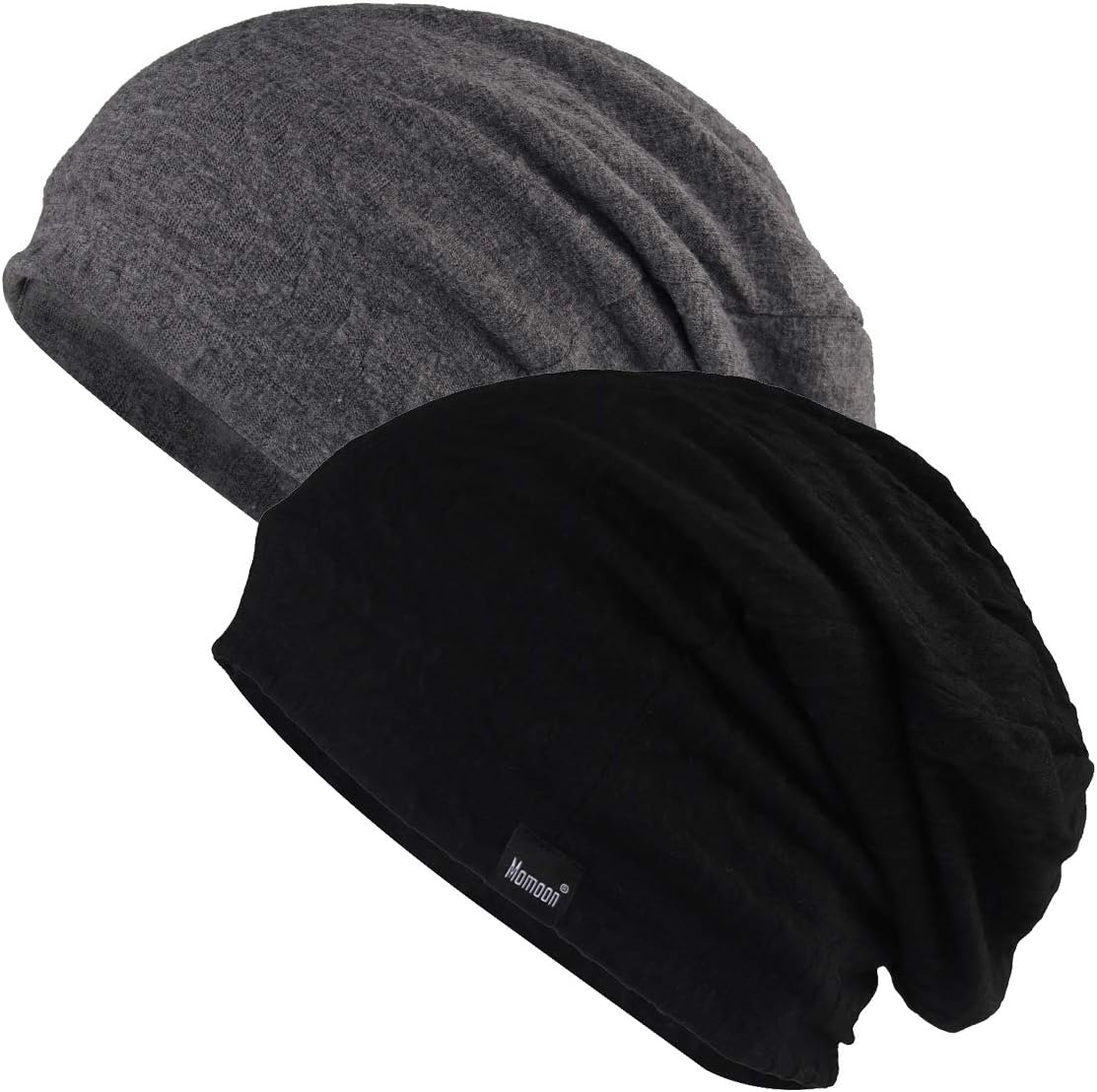 2 Pack Cotton Beanie Cap Soft Warm Headwear for Men and Women One Size.Momoon