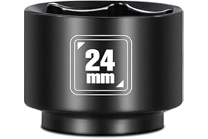 BLACKROBOT 24mm Low Profile Oil Filter Socket, 3/8" Drive 6-Point Oil Filter Cap Remover and Installer Tool, Chrome Vanadium Steel