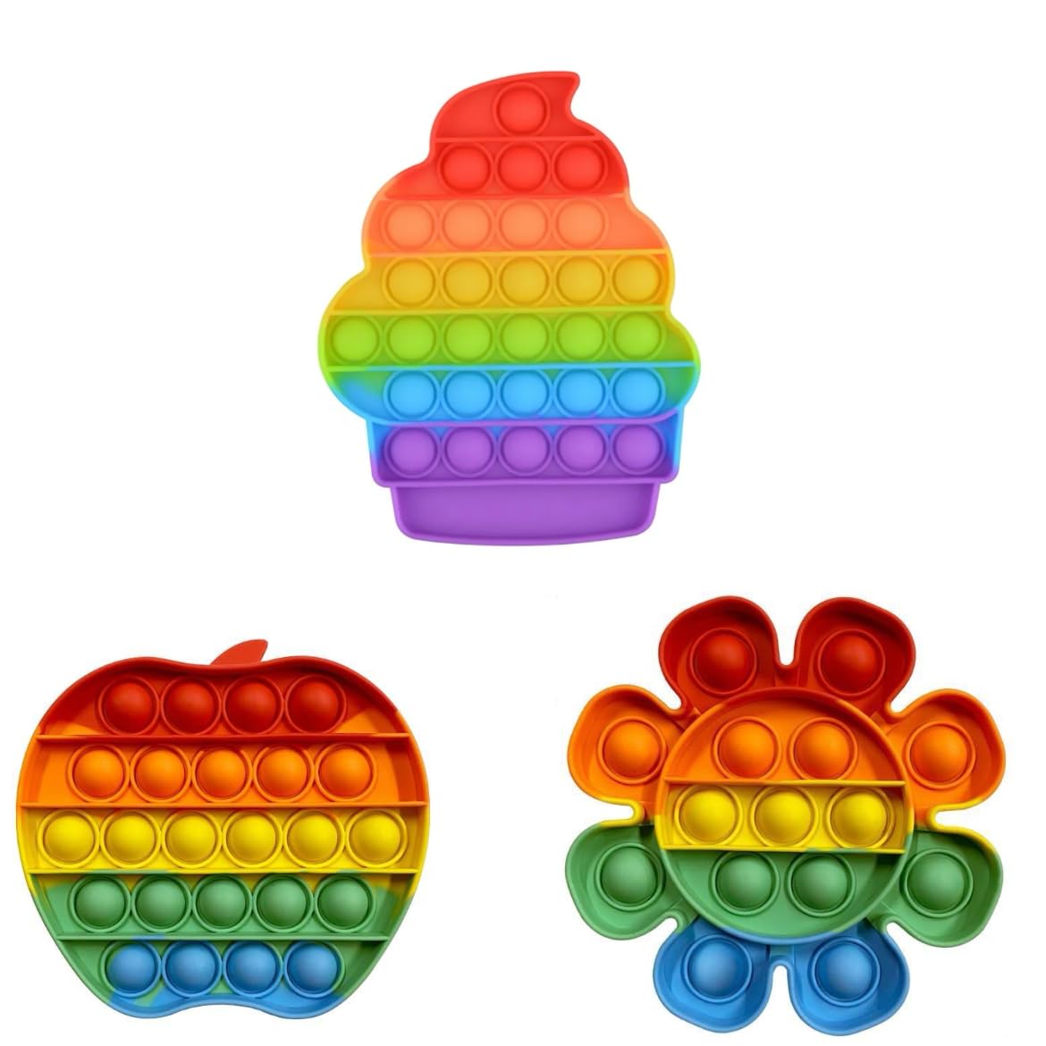 Ranzah Pop Fidget Toy Pack Push Pop Bubble Sensory Toy Set For Kids And Adults Travel Poppet Toy Squishy Toy For Gifts & Parties ADHD Stress & Anxiety Relief Toy Squeeze Toddler Toy (Style 3)