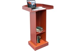 Gamneylife Podium Stand for Lectern Presentation Church Classroom, Wooden Pulpitos para Iglesias for Pulpit Lecture Teacher Conference Rooms Speech with Heavy Base(Reddish Brown-Classic)