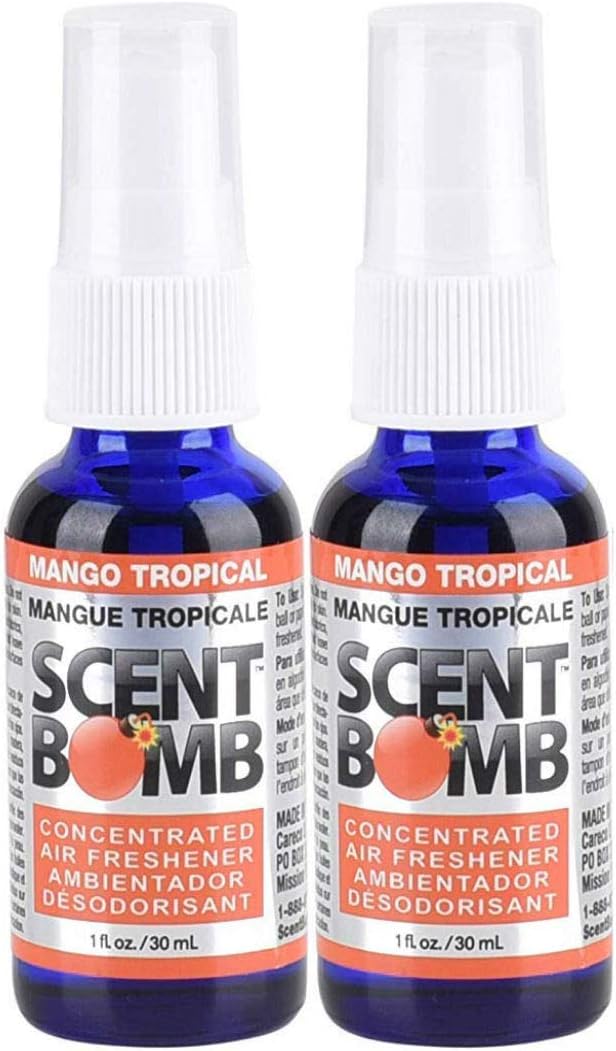 Scent Bomb100% Concentrated Air Freshener Car/Home Spray [Choose The Scent] (Mango Tropical, 2 Bottles)