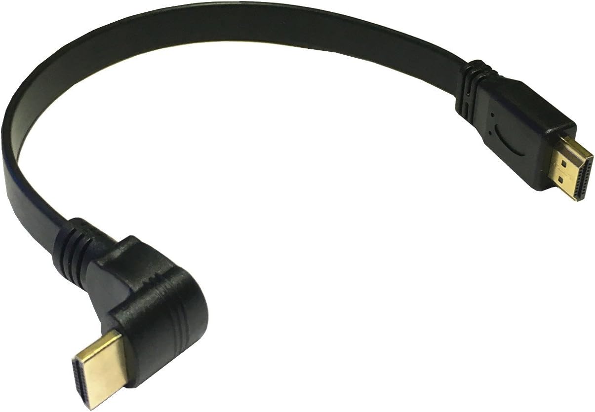 LARRITS 0.3m 1FT Flat Slim HDMI Cable Ultra HD With Ethernet 90 Degree Up Angle Support 1080P 3D For Fire Stick TV Box Wall-mounted TV DVD Player
