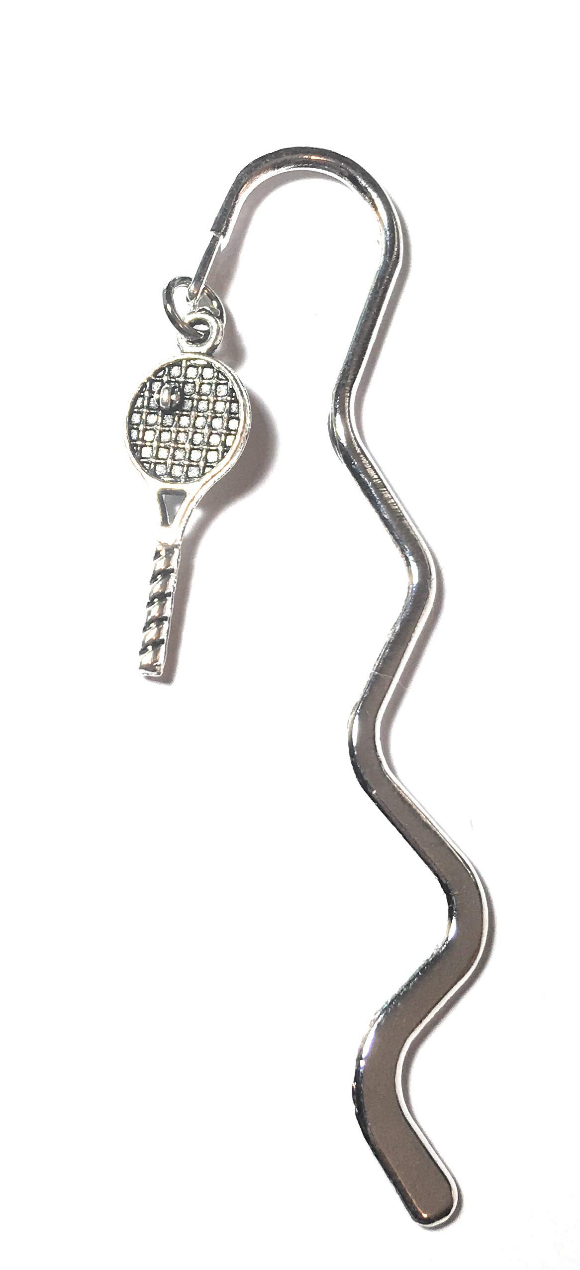 FizzyButton Gifts Silver Tone mini Bookmark with Tennis Racquet Charm, in Gift Bag