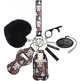 Safety Keychains for Women, Wristlet Strap Keychain Set with Personal Alarm,9 PCS Self Protection Keychain Accessories Kit