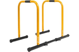 ProsourceFit Dip Stand Station, Ultimate Heavy Duty Body Bar Press with Safety Connector for Tricep Dips, Pull-Ups, Push-Ups,