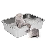 IKITCHEN Stainless Steel Cat Litter Box, Small Low