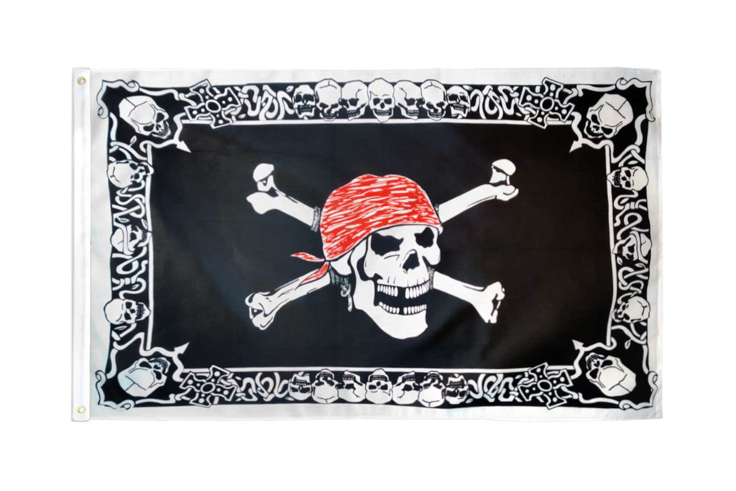 AZ FLAG - Skull With Border Flag - 3x5 Ft - 100D Polyester Pirate Banner with Two Metal Grommets - Fade Resistant - Vivid Colors - 3' x 5' Feet - 150x90 Cm