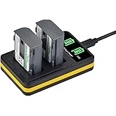 Tectra 2-Pack NB-2L NB-2LH Battery and LED Dual Charger for Canon PowerShot G7 G9 S30 S40 S45 S50 S60 S70 S80 DC410 DC420 VIX