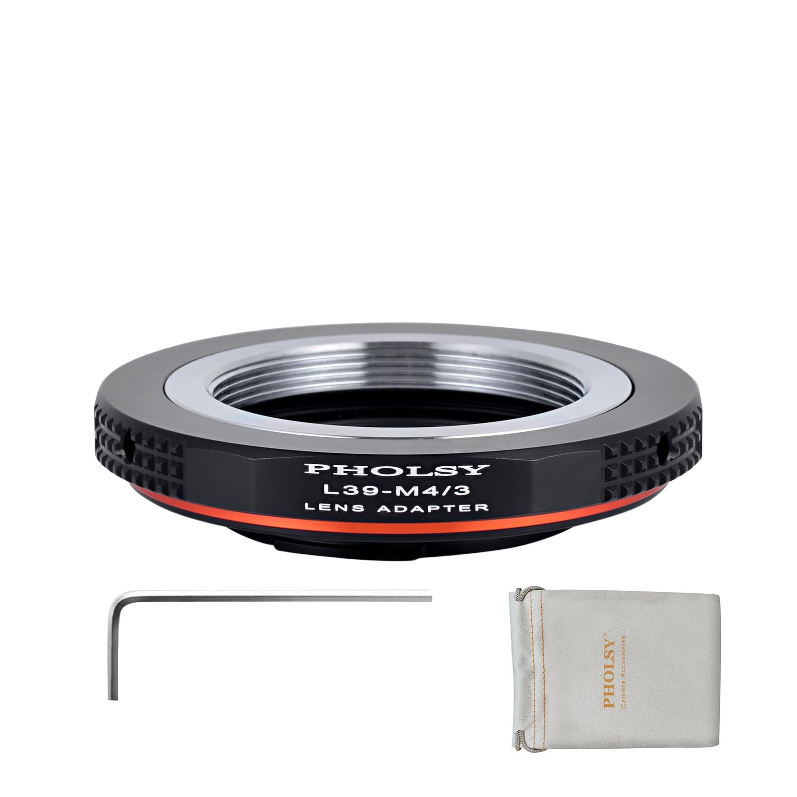 PHOLSY Lens Mount Adapter L39 to MFT Compatible with Leica M39 (L39 LTM 39mm) Lens to Micro Four Thirds (M4/3 Micro 4/3) Mount Camera Body Compatible with Olympus Panasonic Lumix Cameras L39 to M4/3