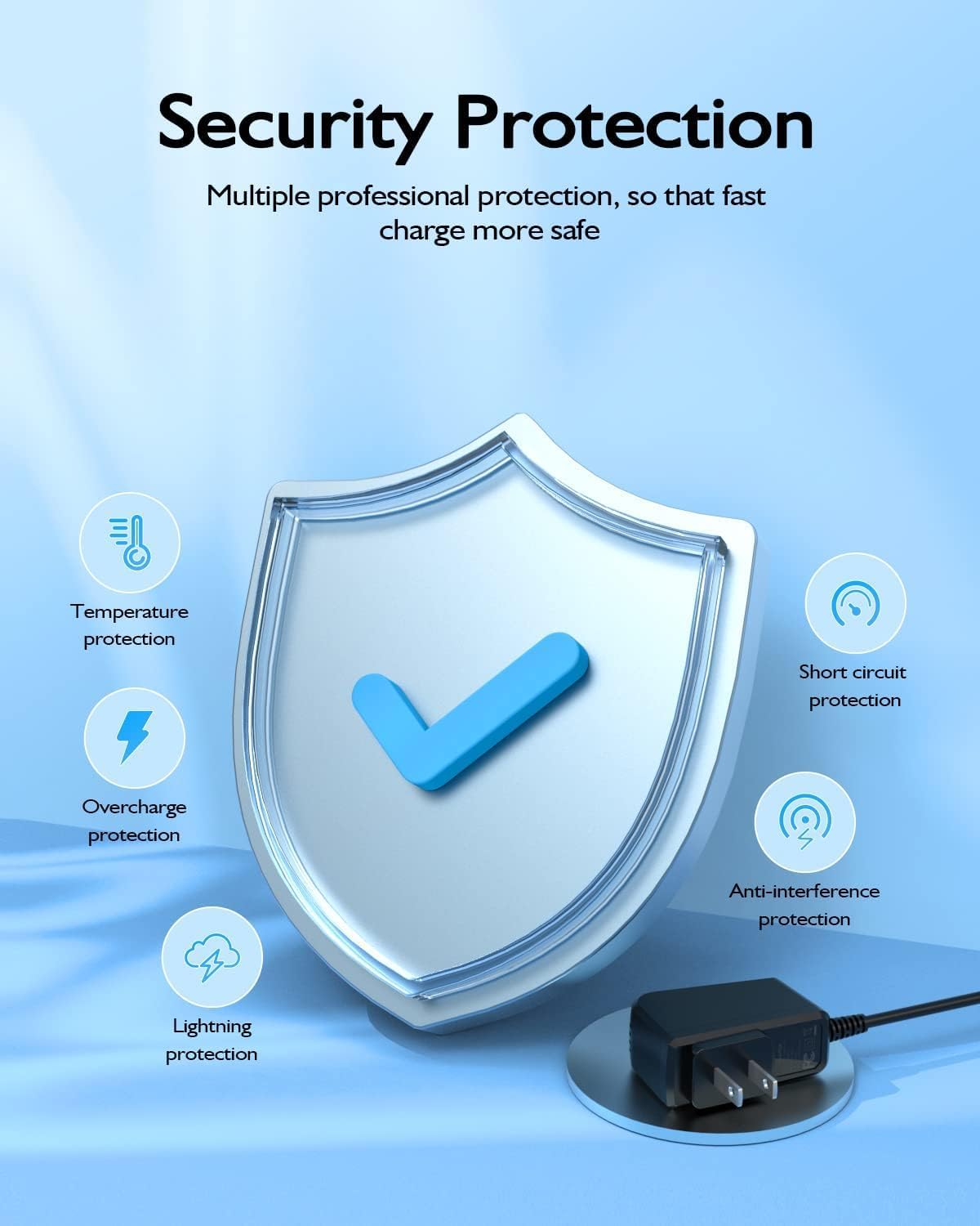 Diagram illustrating multiple security protection features of the adapter