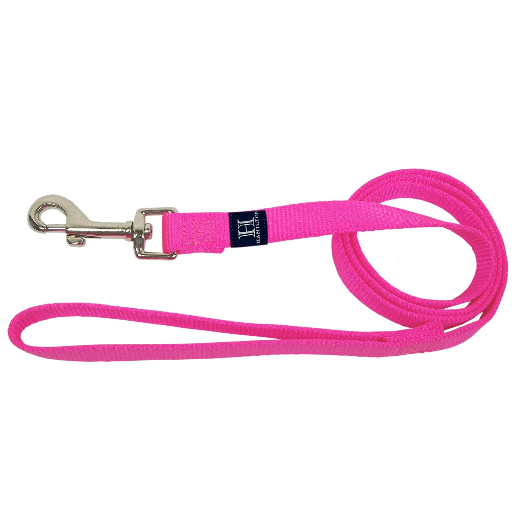 Hamilton Single Thick Nylon Dog Lead, 1-Inch by 6-Feet, Hot Pink
