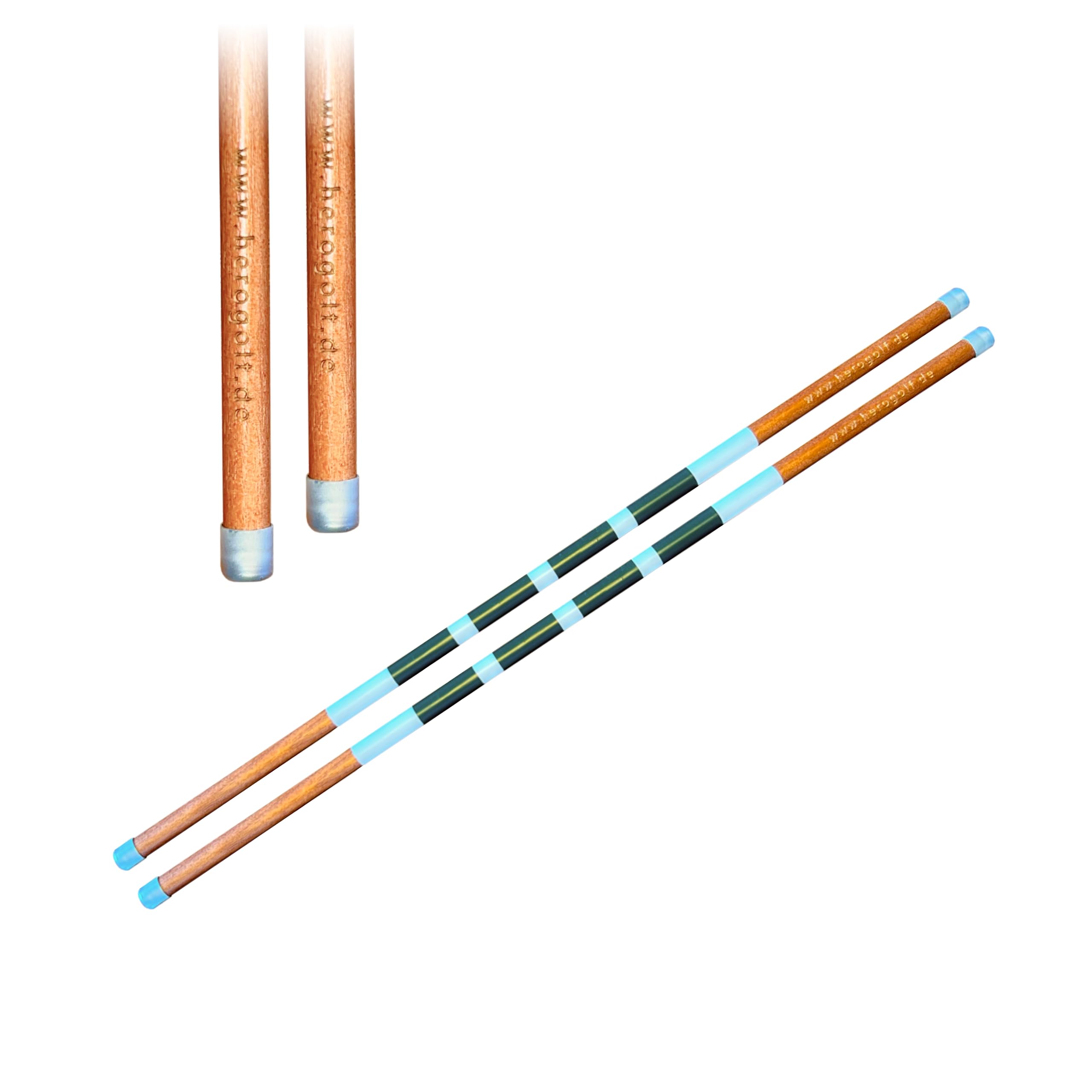 HEROGOLF Hero Alignment Stick Wooden – The Modern Alignment Stick for Training in Golf (Mini, Green/White)