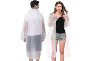 GUKOY Raincoat 2 Pack Rain Ponchos for men women Adults, Reusable Portable rain coat with Hood