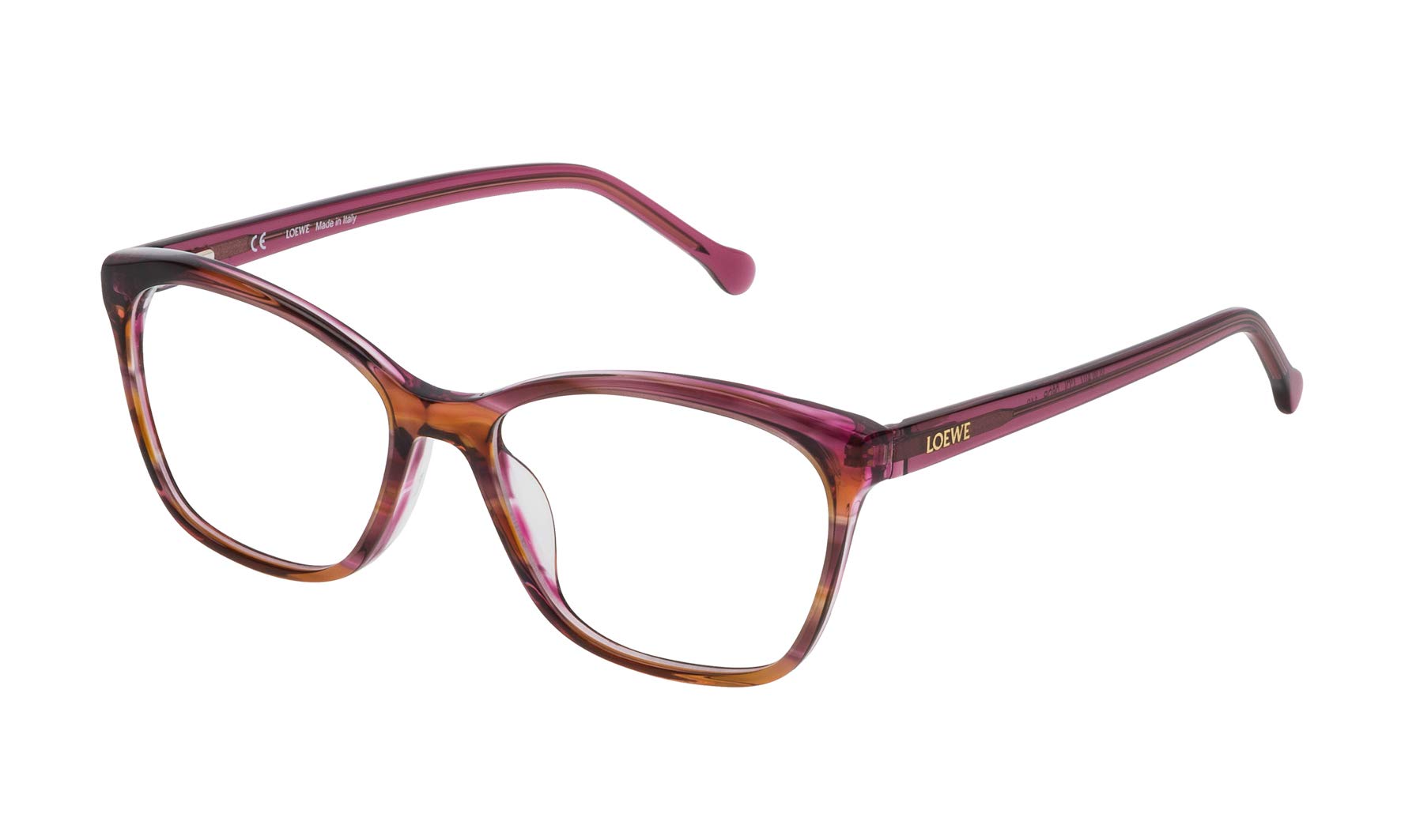 Loewe VLWA07M5306DB Eyeglass Frames, Sports, 55, Brown/Pink/Streaked Orange