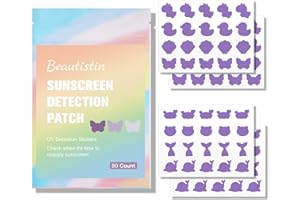 UV Detection Stickers for Sunscreen - 80 Count UV Detection Stickers, Know When to re-Apply Sunscreen, Sun Protection Reminde