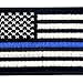 Tactical Embroidered Thin Blue Line USA Flag Fastener Hook & Loop Patch