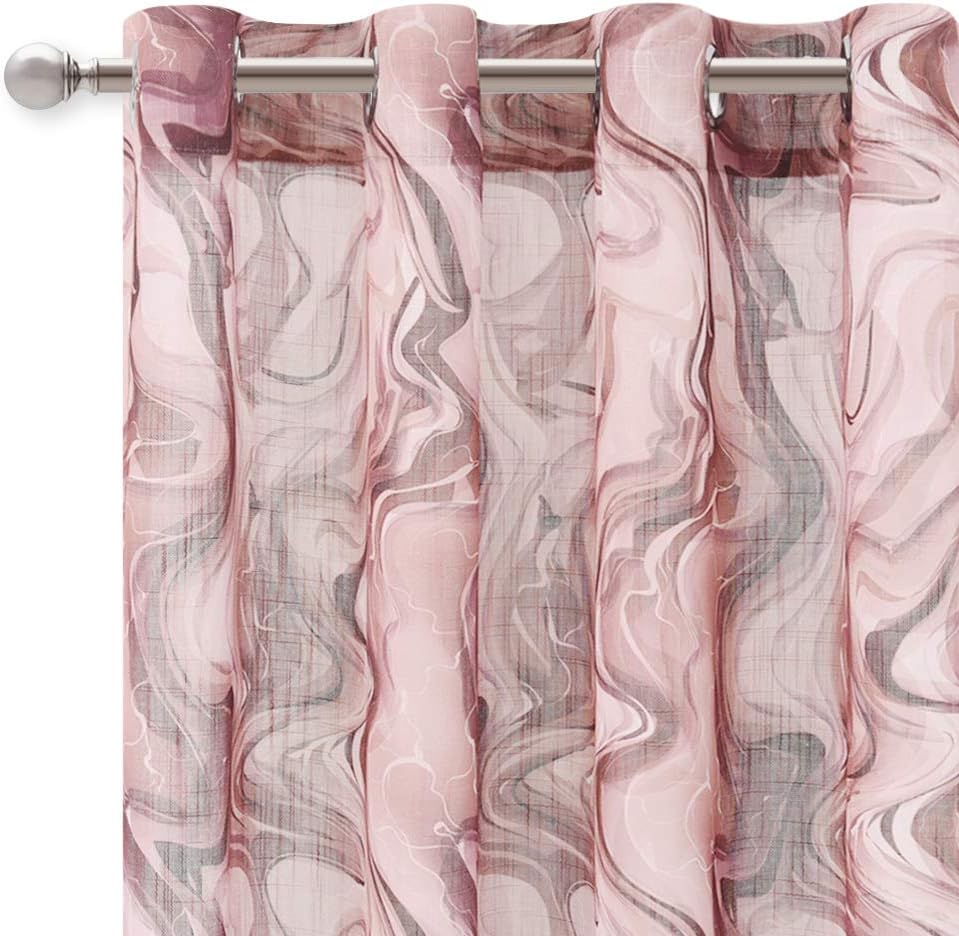 Amazon Com Kgorge Semi Sheer Textured Curtains Faux Linen