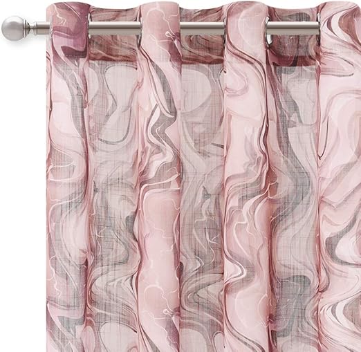 Amazon Com Kgorge Semi Sheer Textured Curtains Faux Linen