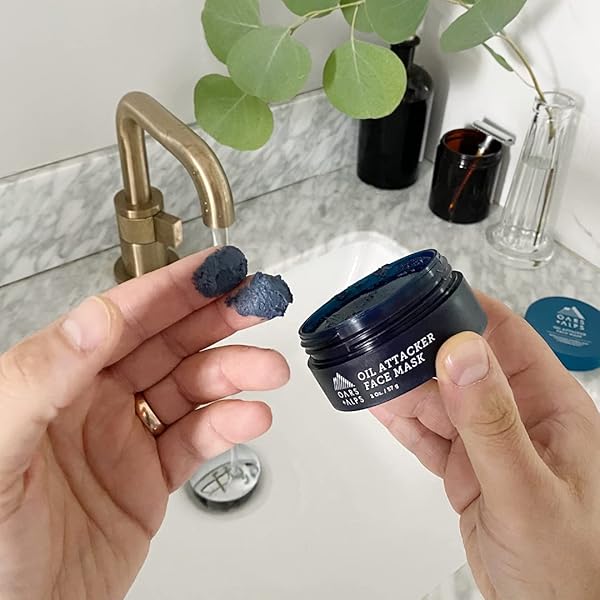 OARS + ALPS OIL ATTACKER FACE MASK, DERMATOLOGIST TESTED FACIAL CLEANSER WITH KAOLIN CLAY AND NIACINAMIDE, TSA FRIENDLY, 2 OZ