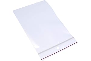 Minigrip Red Line MGRL4PH0406 Polyethylene (LDPE/LLDPE Blend) Clear Reclosable Bag, Hang Hole, 6" Length, 4" Width (Pack of 1000)