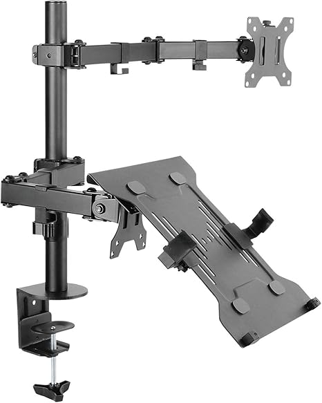 Suporte Para Monitor E Notebook Com Articulação Dupla - Pcyes Plmsmn1a, Preto Fosco