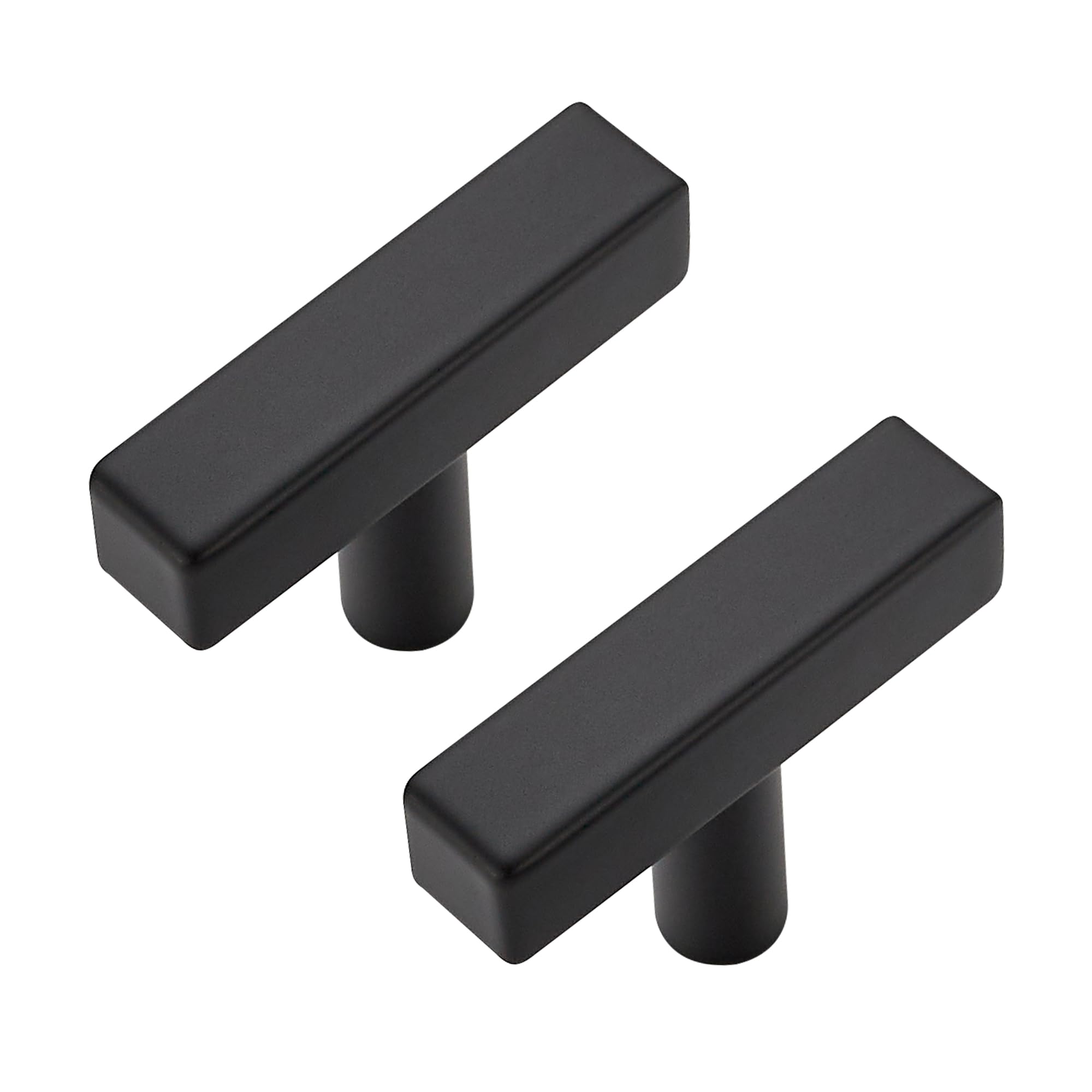 Ravinte Decor 30 Pack Black Cabinet Knobs - Sqaure Bar Cabinet Pulls Matte Black Knobs for Kitchen Drawer Stainless Steel Dresser Pulls for Kitchen Hardware 2in Length Single Hole Image