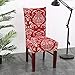 SoulFeel Set of 6 x Stretchable Dining Chair Covers, Spandex Chair Seat Protector Slipcovers for Holiday Banquet, Home Party, Hotel, Wedding Ceremony (Retro Style, Red)