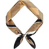 GERINLY Stripe Neckerchief for Men, Minimalism Square Scarf with Lines Pattern, Classic Bandana Silk Feel