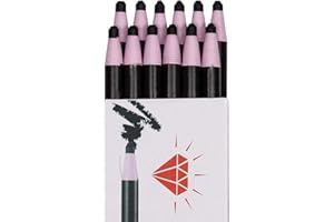 HOMSSEM New China Markers Grease Pencils – 12-Pack Multi-Surface Wax Markers for Glass, Metal, Plastic – Non-Sharpening Peel Off China Marker (Black)