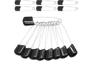YOSAWA 50Pcs 2.2" Plastic Head Safety Nappy Pins(Black)