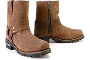 Milwaukee Leather MBL9353 Women’s Crazy Horse Brown Leather Motorcycle Rider Short Harness Boots - 8