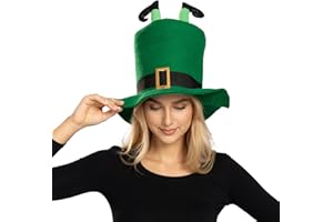 Seasons Green Leprechaun Top Hat - St. Patrick's Day Hat with Gold Buckle for Costume Accessories