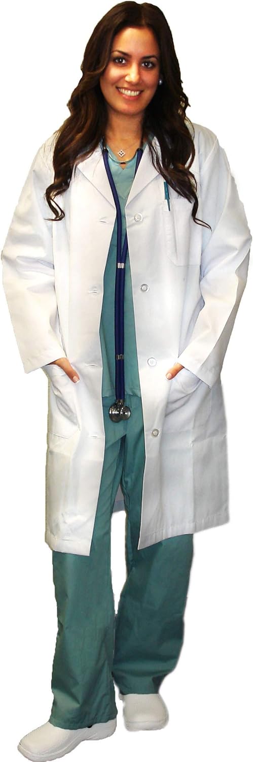 Natural Uniforms Unisex 40 inch Lab Coat Long Sleeve Professional Medical Coat: Clothing