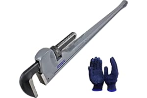 KARRYTON 36 Inch Aluminum Pipe Wrench, 6-1/4"/158mm Adjustable Cr-Mo Jaw Opening Heavy Duty Aluminum Straight Handle Plumbing Wrenches, Perfect Plumbers Tool Exceed GGG Standard (36-INCH)