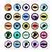 Beadthoven 90pcs 25mm Mixed Style Round Glass Dragon Eye Gem Cover Cabochon for Dome Jewelry Finding Cameo Pendent Doll Making