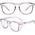 Alsenor Safety Glasses Anti Fog Goggles Protective Eyewear Blue Light Blocking Anti Dust UV Protection Glasses For Men Women (Lilac)
