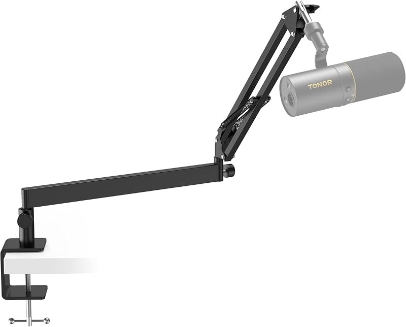 TONOR T20LP Low Profile Mic Arm Desk Mount 3/8 5/8 Adapter 74cm Reach