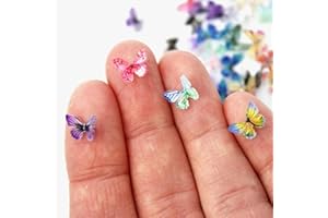 Peachcor Micro Resin Butterflies, Outdoor Garden Micro Butterflies, Dollhouse Miniature Tiny Butterflies, Terrarium Fairy Garden Dolls, Mini Garden Landscaping Decoration (30 PCS)