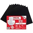 (10) 12" x 12" Sheets - Oracal 651 Black Adhesive Craft Vinyl for Cricut, Silhouette, Cameo, Craft Cutters, Printers, and Decals - Gloss Finish - Outdoor and Permanent