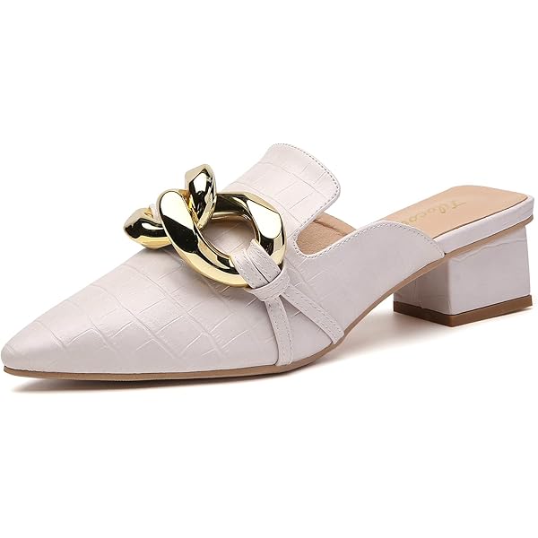 Amazon.com | Divanne Heeled Mules for Women, Retro Square