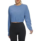 Bestisun Long Sleeve Workout Shirts Athletic Gym Yoga Crop Tops for Women