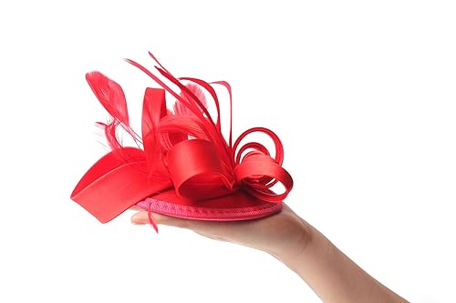 FELIZHOUSE Fascinator Hats Hat Tea Party Feather Hair Clip Bridal