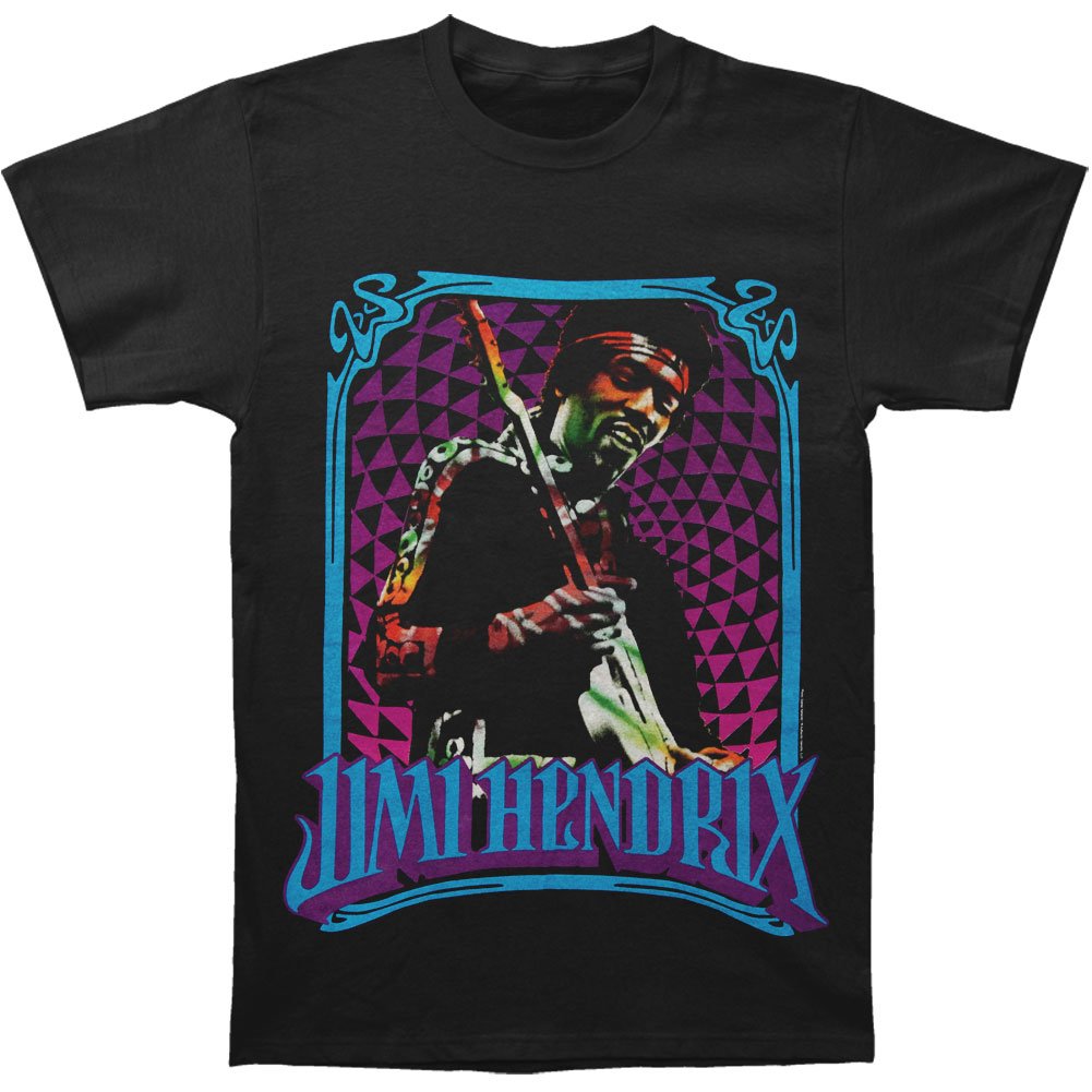 Jimi Hendrix S Hendrix Fractal Frame T Shirt Black | Stellanovelty