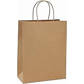BagDream 10x5x13 Kraft Shopping Bags 100Pcs Brown Paper Bags with Handles Bulk, for Gifts, Merchandise, Retail, Party Favor, Take-out, Grocery, Recycled Paper Gift Sacks