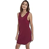 LazyCozy Bamboo Viscose Nightgowns for Women, Soft Night Shirts for Women Sleepwear, Summer Sleeveless V Neck Tank Pajama