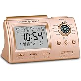 Hitopin Muslim Azan Table Clock,Azan Athan Prayer Clock, Azan Alarm Clock, Gold Color Complete Azan for All Prayers Qibla Direction