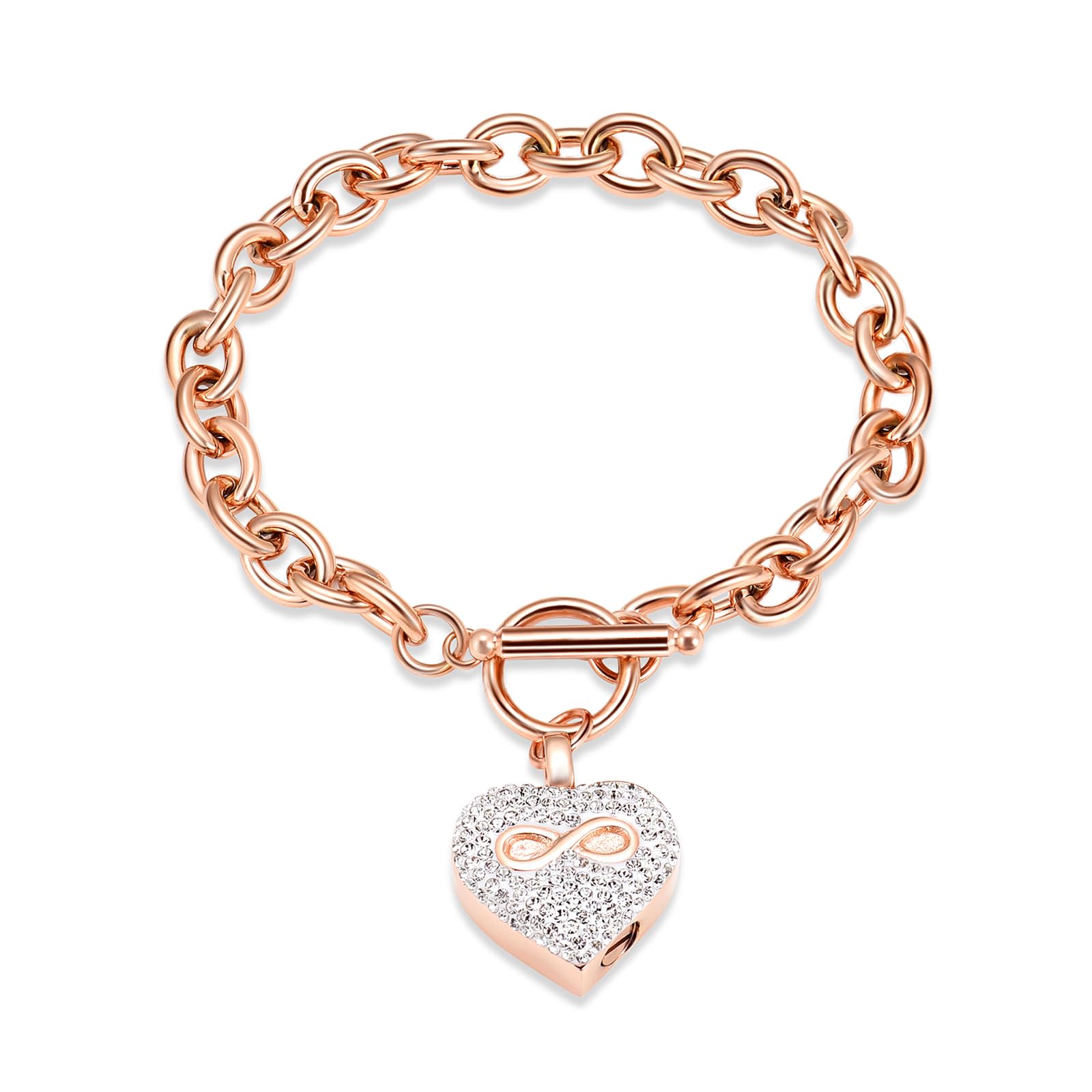 Infinity Heart Cremation Bracelet for Ashes - Stainless Steel Urn Bangles for Pet/Human Ashes - Memorial Keepsake Ash Jewelry