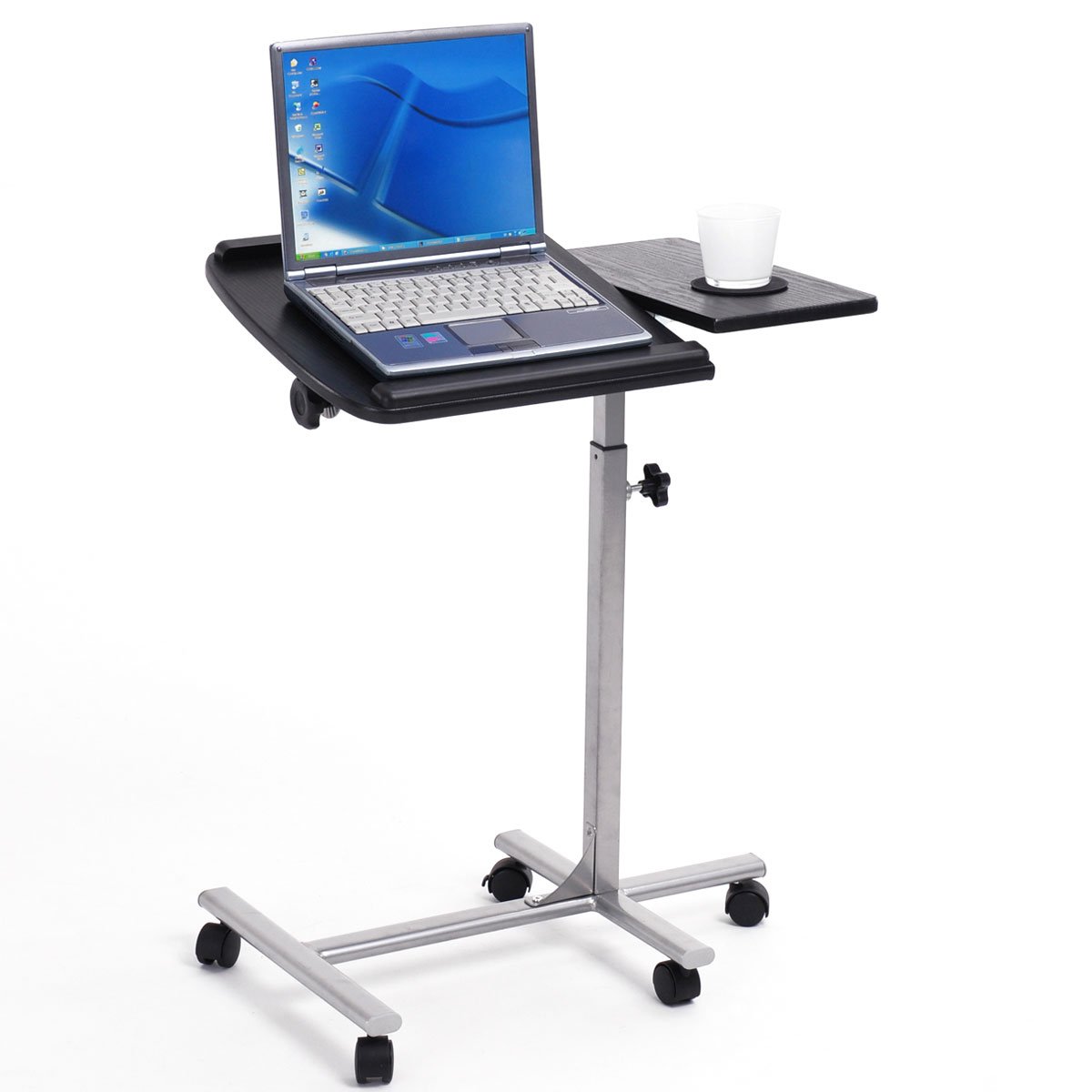 Angle Height Adjustable Mobile Laptop Computer Table Swivel Top